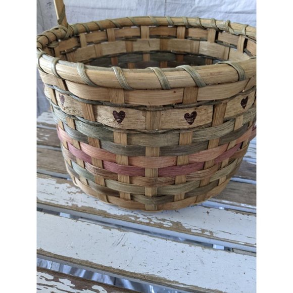 Wicker heart basket spring decor kitchen home - Picture 2 of 9